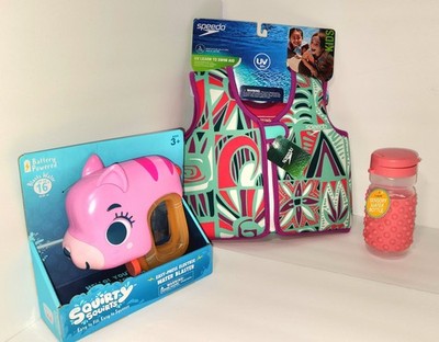 Kids Swim Fun Bundle: Speedo UV Swim Aid, Water Blaster, Sensory Bottle NEW