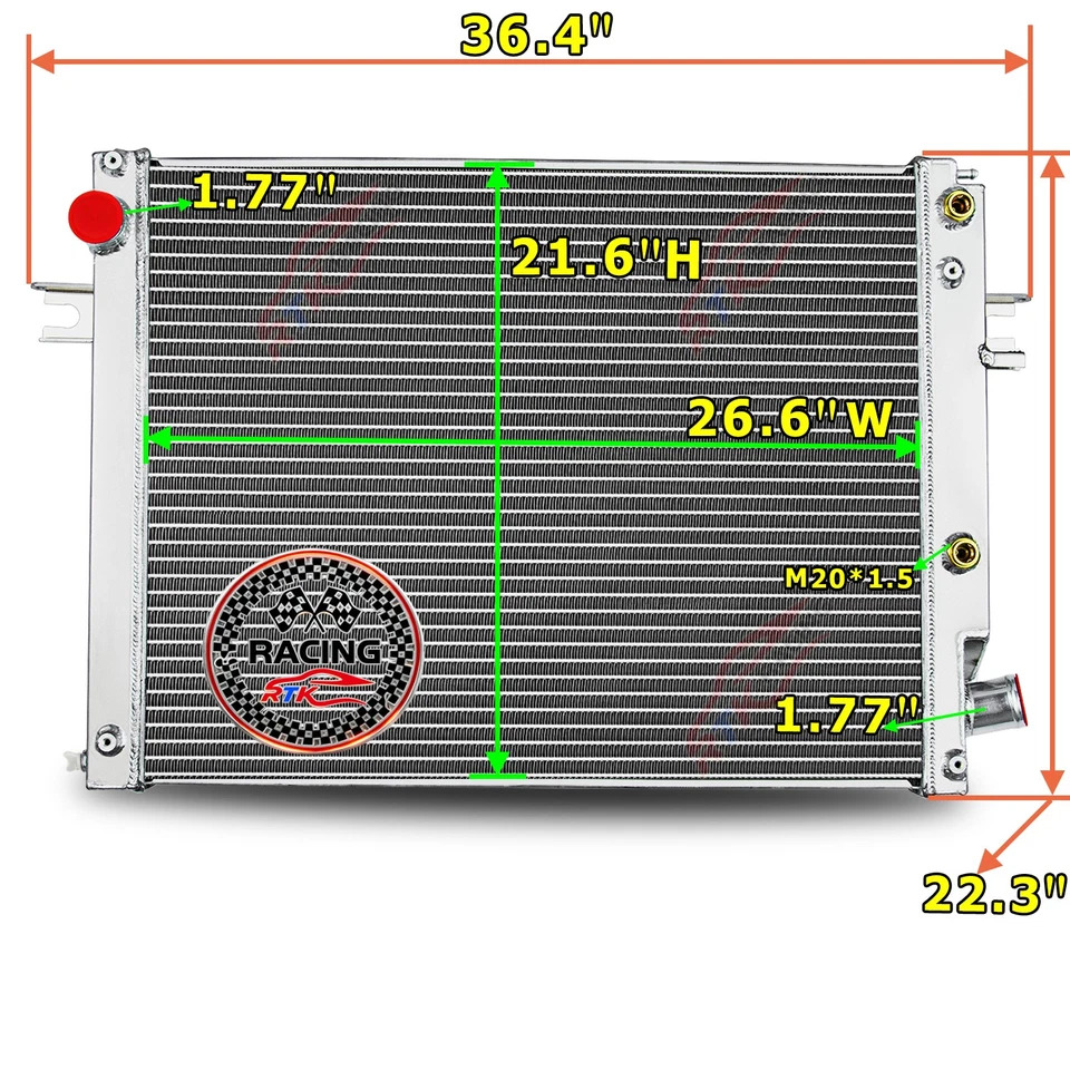 4 Row Aluminum Radiator For 2013-2018 2017 Ram 2500 3500 4500 6.7L Diesel Foto 2 de 4