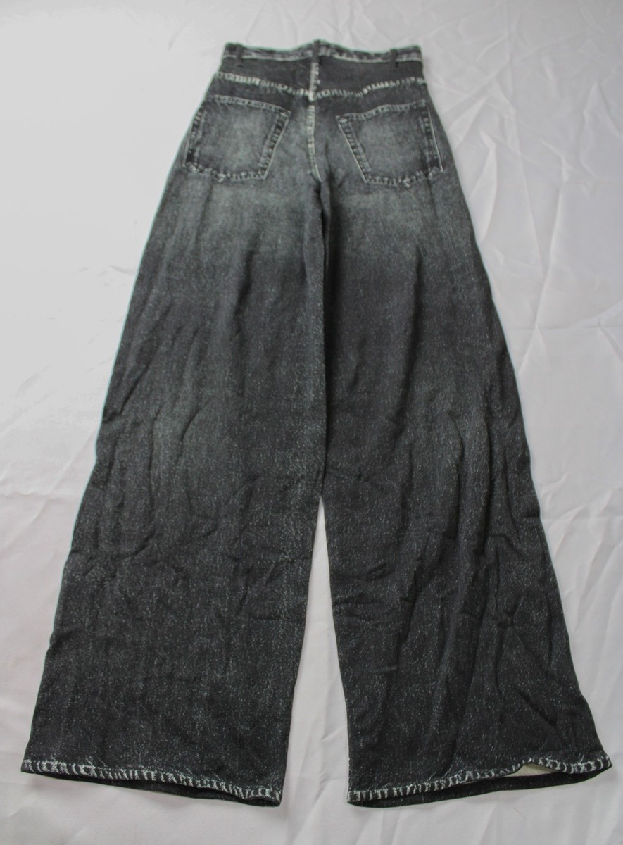 Elan Women's Faux Jean Denim Printed Stretch Sweatpants JT8 Black