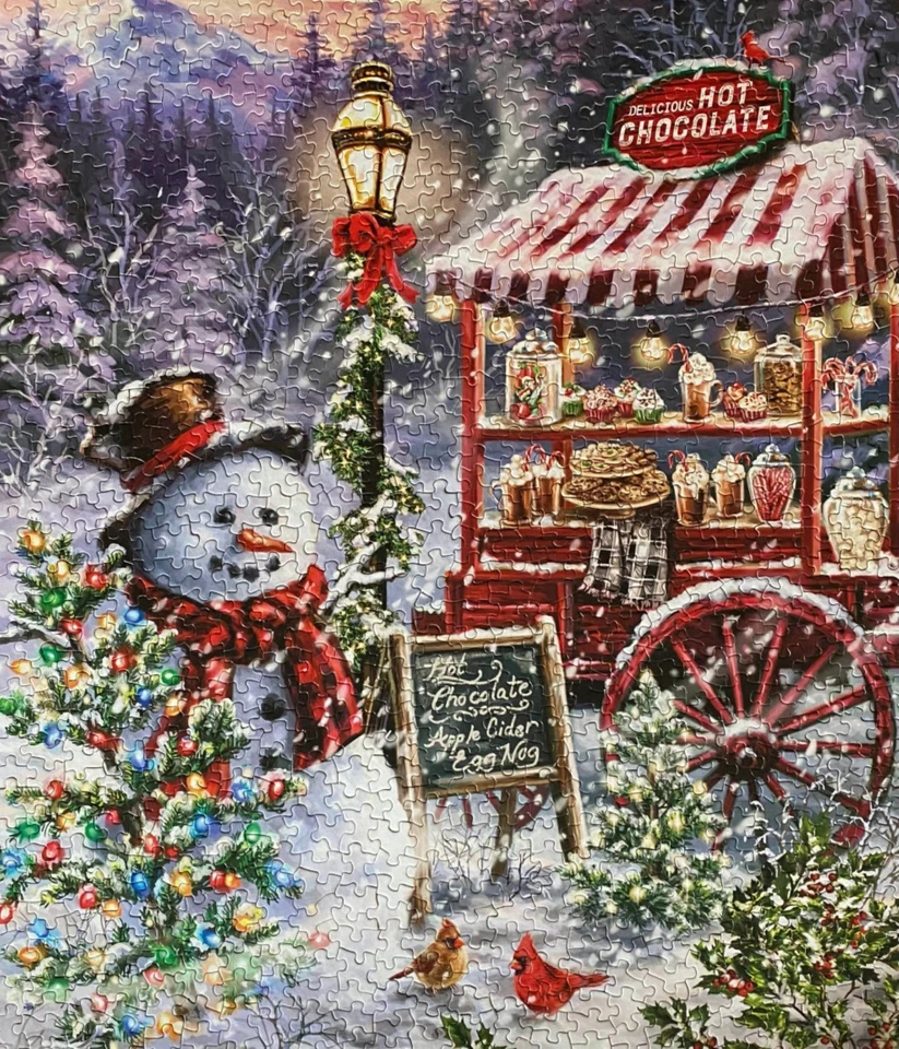 Christmas Jigsaw Puzzle by Springbok Hot Chocolate Stand 1000 Piece USA Made - Image 4 of 4