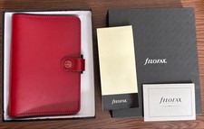 FILOFAX The Original Personal Planner Organizer Red Leather Used w/ Box