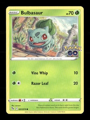 Bulbasaur 001/078 Pokemon GO NM/M Pokemon