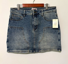 GUESS Originals Blue Denim Mini Short Skirt Button Pockets Solid Women 27