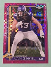 2025 Topps Chrome ANDREW VAN GINKEL Hot Pink X-Fractor #198 Minnesota Vikings 