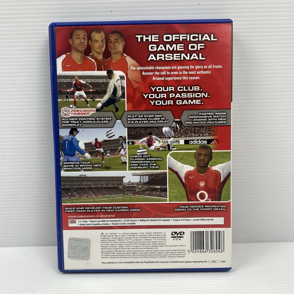 Arsenal Club Football 2005 - PS2 PlayStation 2 - Complete Game & Manual | PAL - Image 2 of 4