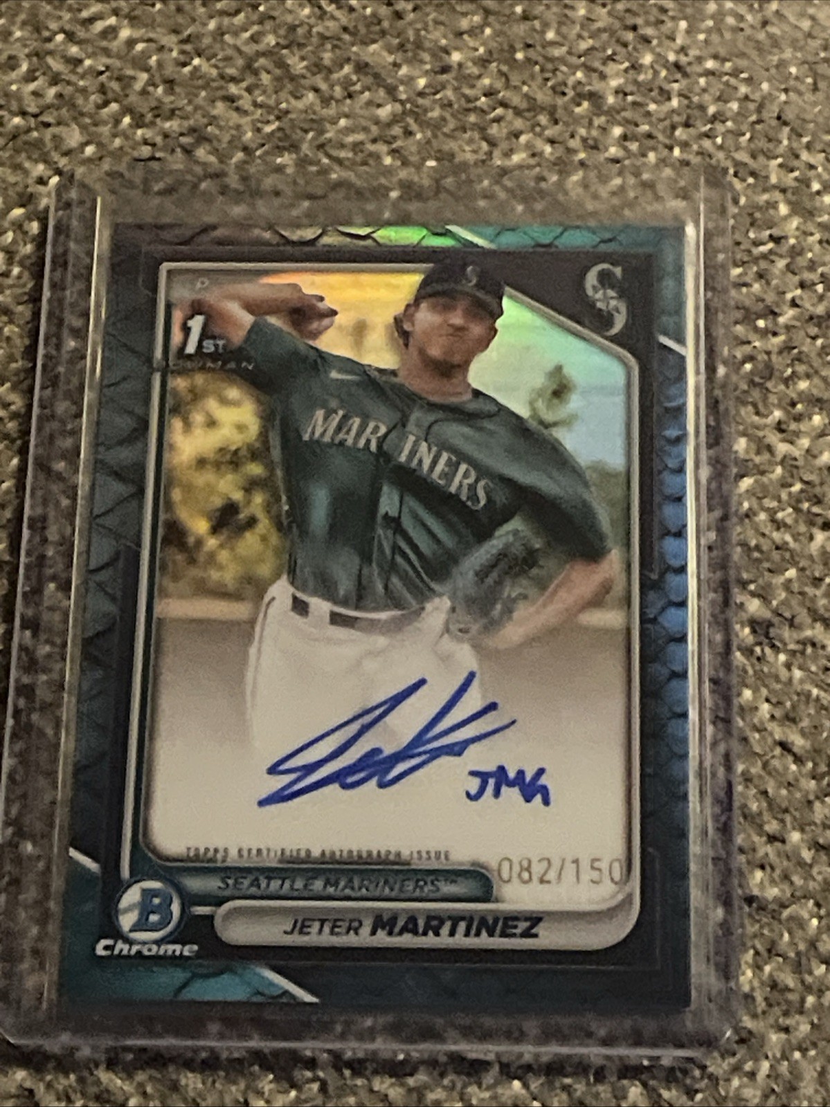 Jeter Martinez 2024 Bowman Chrome blue reptilian auto refractor #CPA-JMZ 82/150