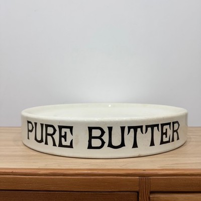 Antike Dairy Supply Co London ''Pure Butter'' Platte - weißer Eisenstein um 1900