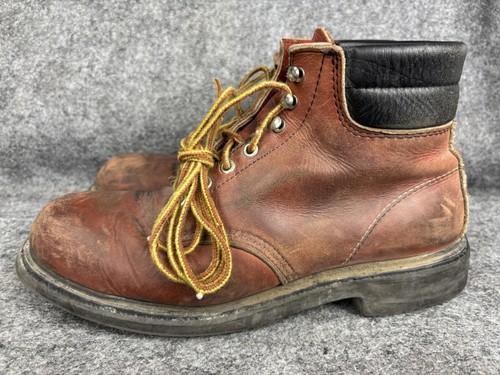 Red Wing Shoes Stiefel Herren 9,5 Braun Leder ANSI Z41 PT83 Arbeit Stahlkappe USA