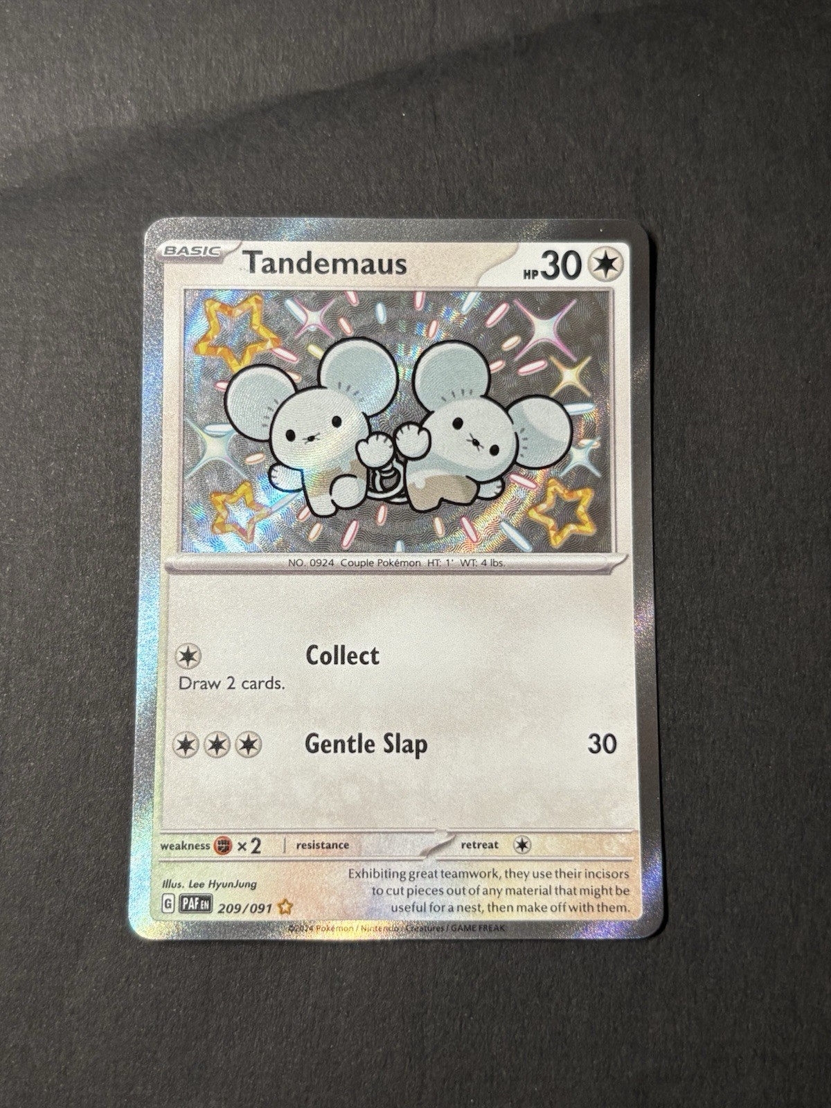 Tandemaus #209/091 Pokémon TCG Scarlet & Violet Paldean Fates Holo Shiny Rare NM