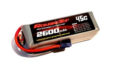 RoaringTop LiPo Battery Pack 45C 2600mAh 6S 22.2V with EC3 Plug