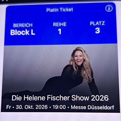 Die Helene Fischer Show 2026 Platin Ticket 30.10.2026 19:00 Messe Düsseldorf