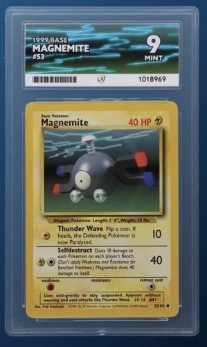Pokémon TCG Base Set Magnemite Ace Graded 9 Mint ⚡️