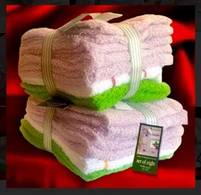 Tommy’s textile 16ct wash cloths 100% Cotton, 12"×12"purple,white,leaf green