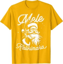 Retro Mele Kalikimaka Surfing Santa Hawaii Unisex T-Shirt