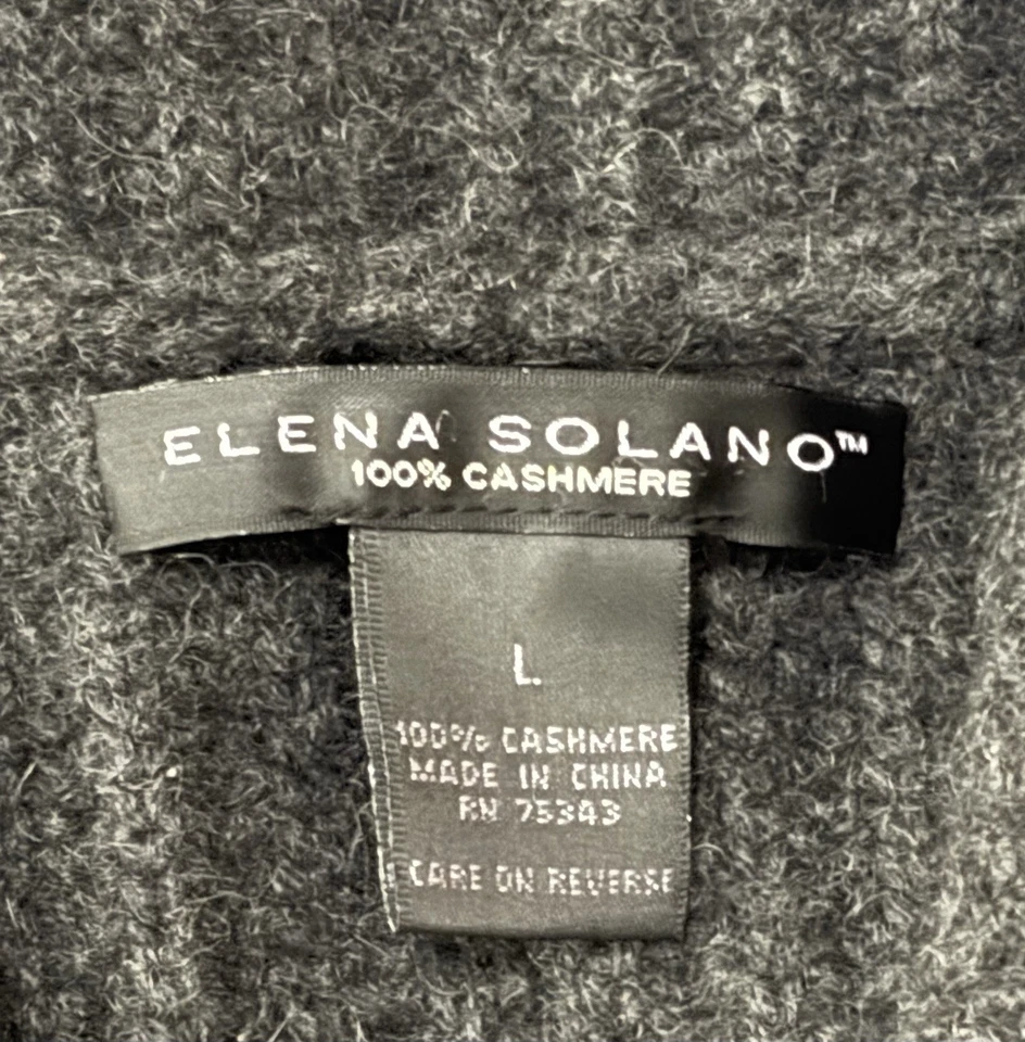 Cárdigan suéter gris 100 % cachemir Elena Salano para mujer talla grande Foto 4 de 4