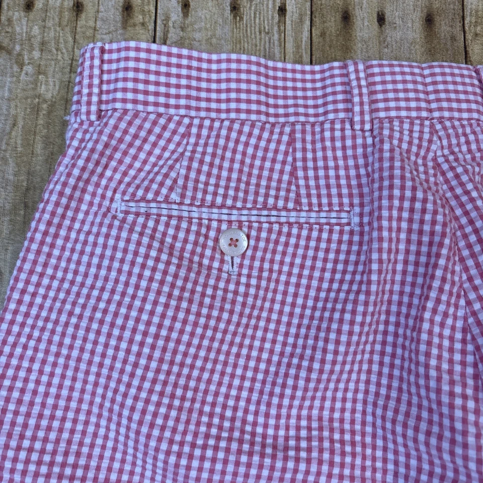 Southern Tide Seersucker Shorts Red Gingham Size 35 - Image 3 of 4