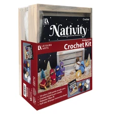 Leisure Arts Nativity Animals Crochet Kit, Nativity Scene, Complete Crochet