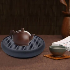 Ceramic Tea Tray Kungfu Gongfu Tea Tray Serving Table Plate Water Storage Black