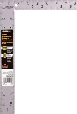 Johnson Level CS10 Professional Easy-Read Steel Carpenter Square, 8'' x 12''