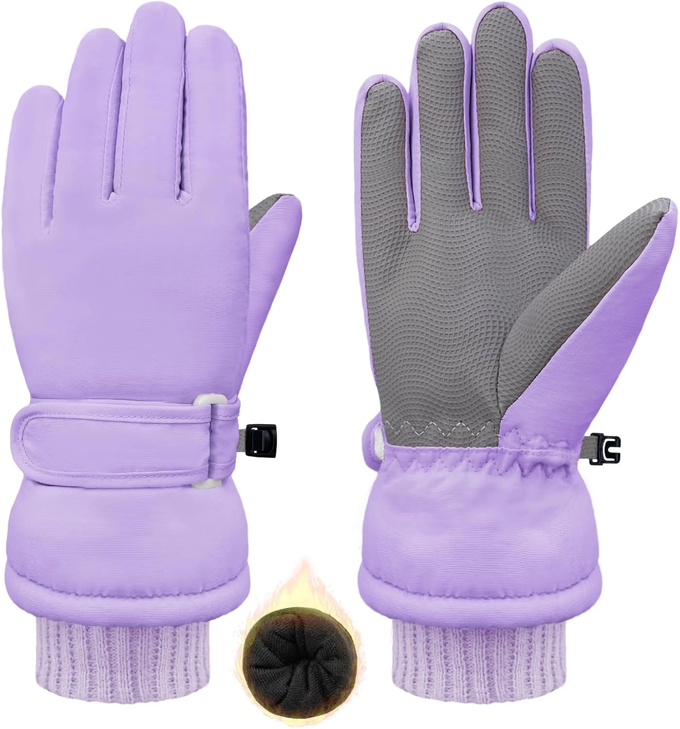 Kids Winter Gloves Warm Fleece Ski Snow Waterproof Windproof Cold Weather Snowbo