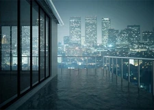 Laeacco Aerial View City Landscape 7x5ft New York City Night View Backdrop Sk...