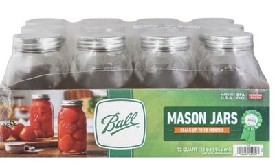 10 cases of Ball Mason Jars 12 Pack Quart 32 oz Glass with Lids 