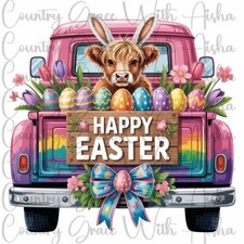 Sublimation Print Happy Easter Cow Ready To Press Heat Transfer Ink Paper