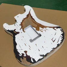 Customized White on Sunburst Electric Guitar Body For ST DIY Build Heavy Retro