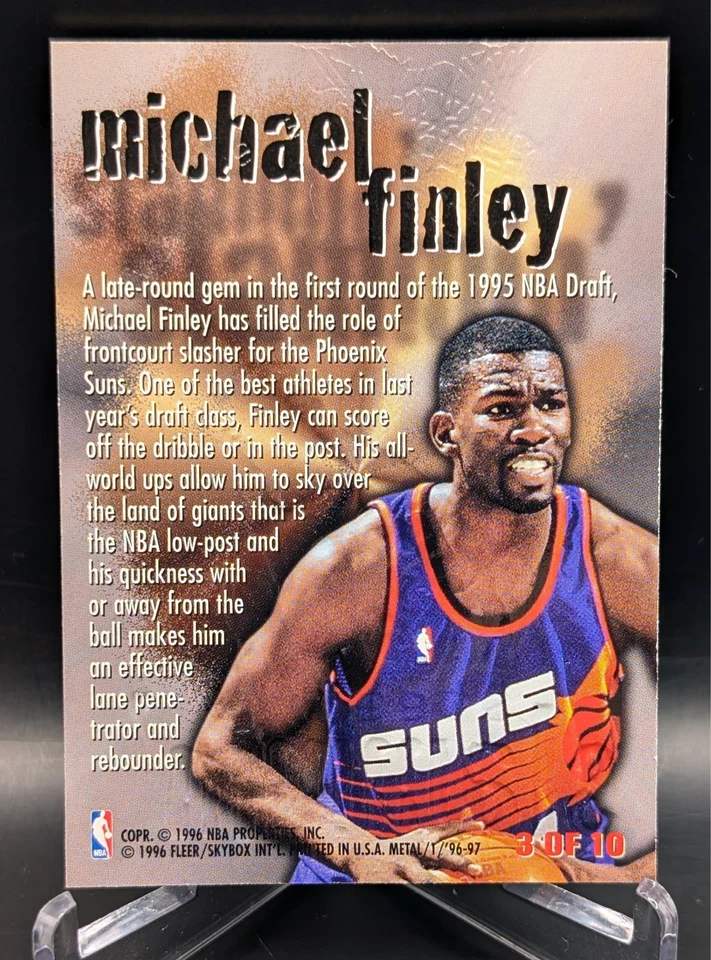 1996-97 Fleer Metal - Steel Slammin' Michael Finley #3 - Image 2 of 4
