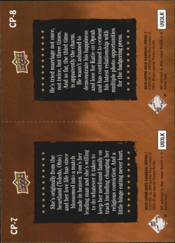 2010 Upper Deck Celebrity Predictors #CP7/CP8 Katie Holmes/Tom Cruise - NM-MT - Picture 2 of 2