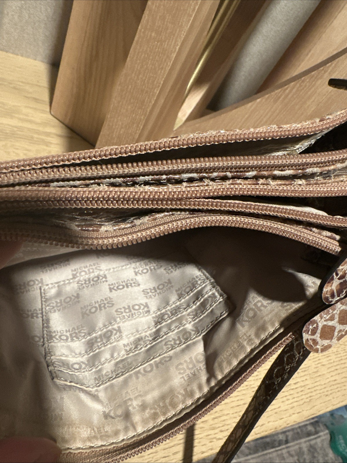 MICHAEL Kors Vintage Sloan Python Embossed Print … - image 18