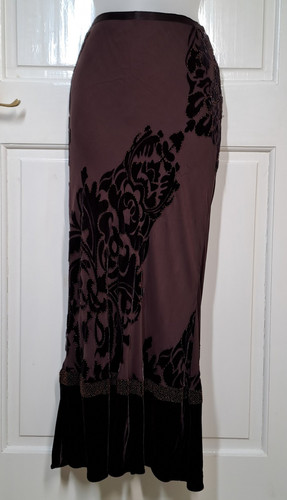 Maxi gonna Whistles Boho taglia 8 misto seta fantasia applicazioni rialzate - Foto 1 di 10