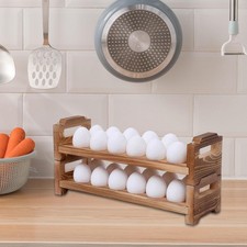 Eggs Rack Wooden Egg Holder Rustic Counter Top Fresh Egg Storage Egg Tray for