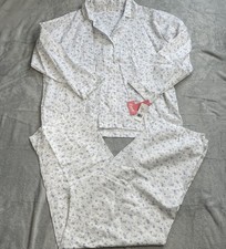 Vintage Pajama Set Cottagecore XL Womens NWT Carole White Floral