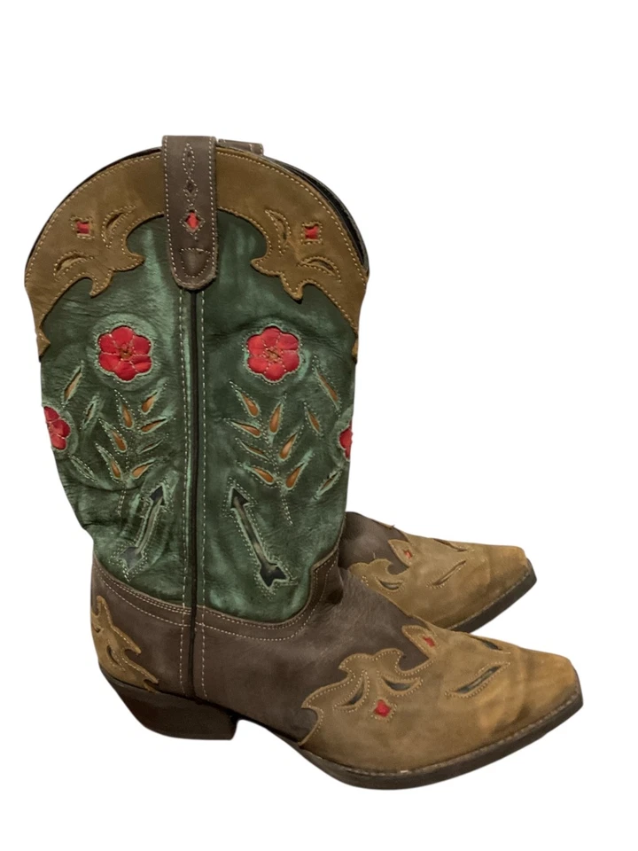 Botas LAREDO para mujer Miss Kate flecha punta corta tostadas y verde azulado talla 10 M Foto 3 de 4