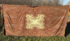 Antique Paisley Shawl Throw Victorian Kashmir Table Piano Cover 66 x 128