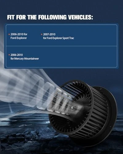 HVAC Heater Blower Motor w/Fan for 2006-2010 Ford Explorer/Mercury Mountaineer Foto 2 de 4