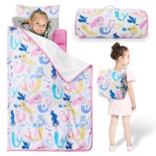 Toddler Nap Mat with Pillow and Blanket, Soft Sleeping Bag for Kids Boys and ...
