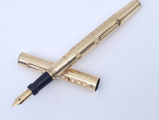 Antique Superite Gold-Filled Fountain Pen & Warranted 14K Gold Nib - Untested