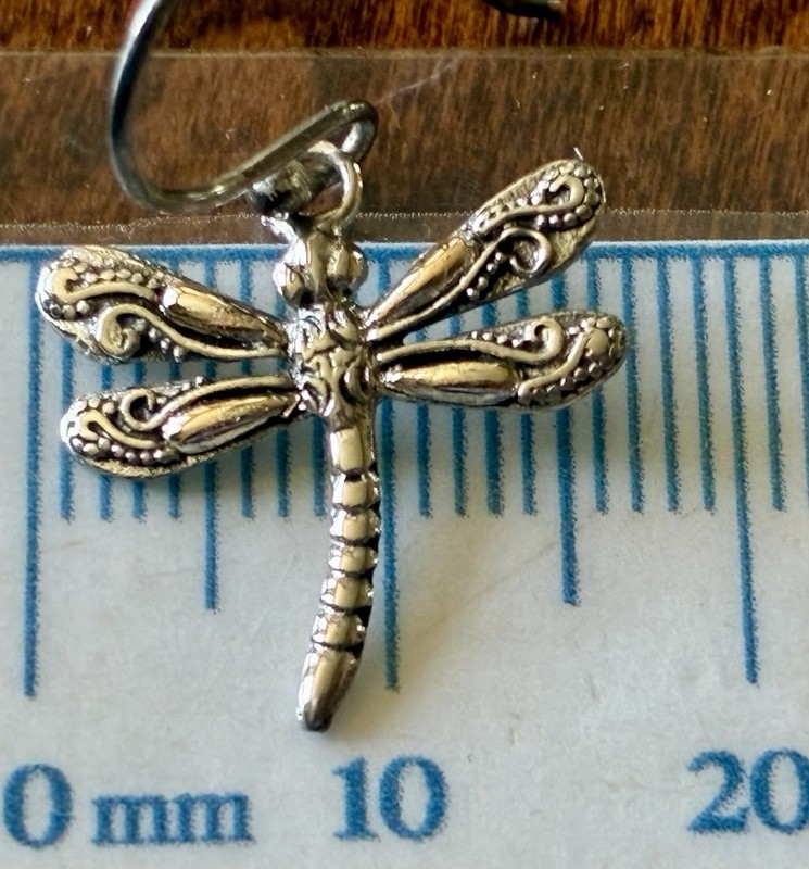 Dragonfly Dangling Earring Sterling Silver With 18k Gold Wing Details