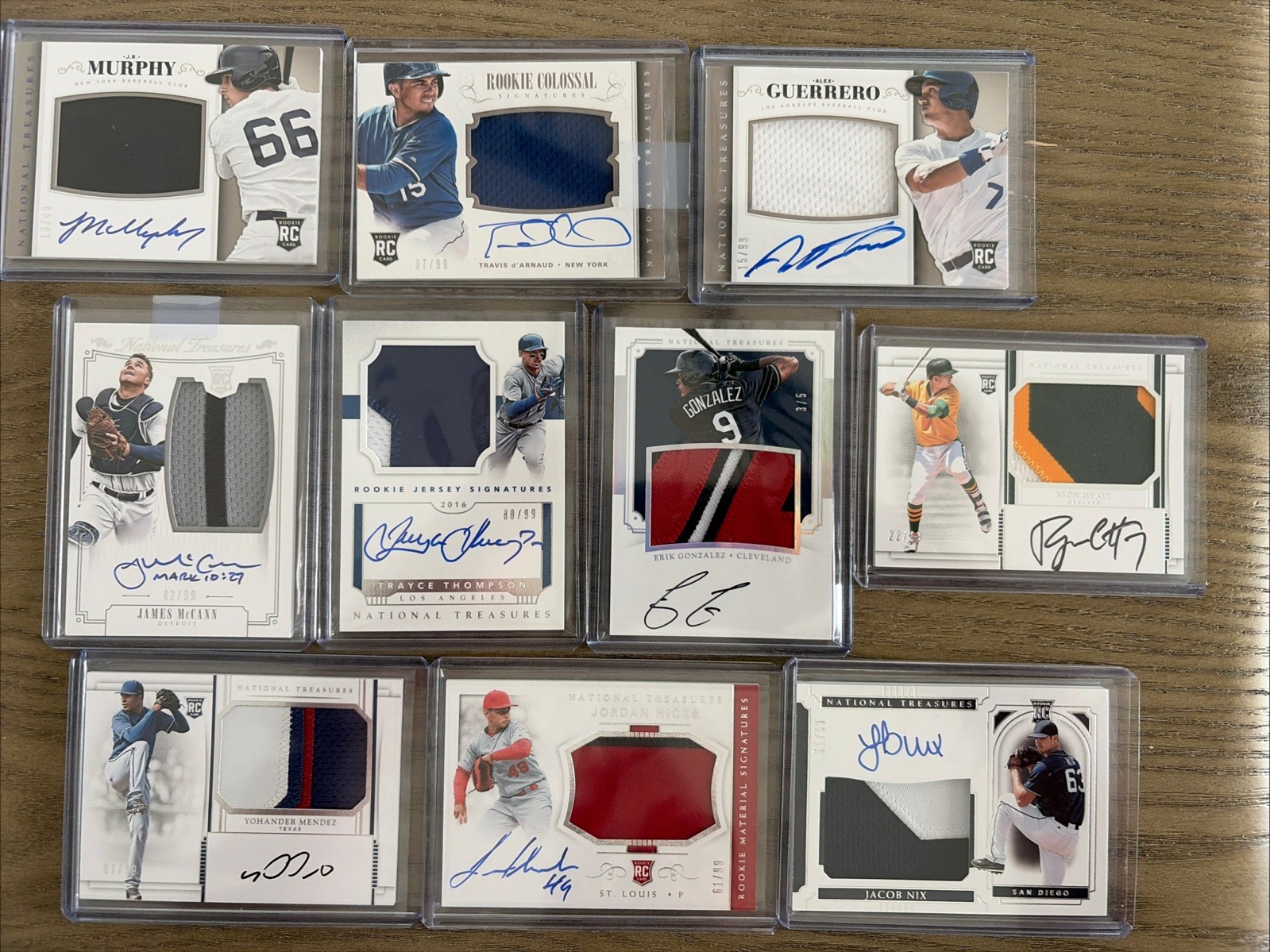 National Treasures Baseball Rookie Lot (10) 2014-2019 #/99 /49/5 GU Auto Relic