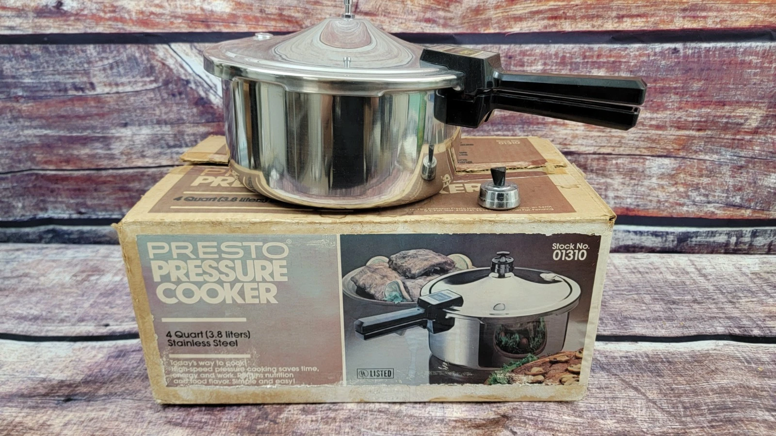 Vintage 1981 4 Quart Presto Pressure Cooker 409A IOB With Manual