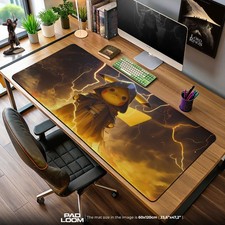 Pokemon Pikachu Thunder Cloak Mouse Pad, Gamer Desk Mat, Anime Mouse Pad
