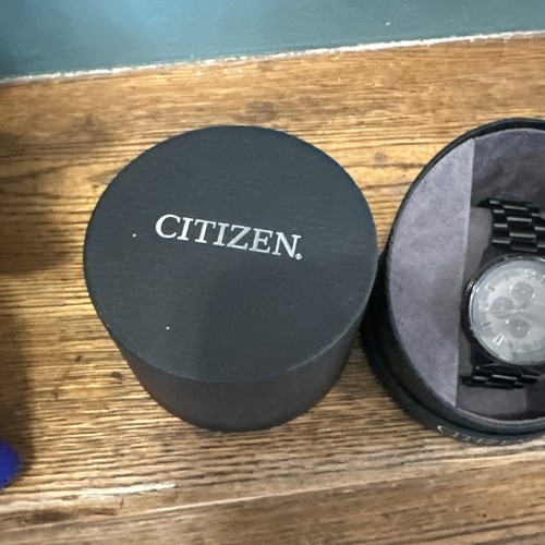 Citizen Eco-Drive Men's Nighthawk Chronograph Watch Black WR 200 With Box - Picture 16 of 17