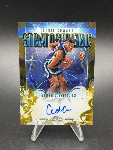 2025-26 Topps Chrome Cedric Coward RC Gold Refractor Stratospheric Auto /50