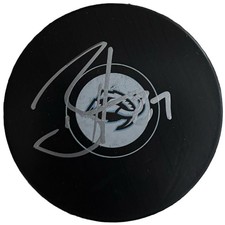 Barrett Hayton Utah Mammoth Signed Official Logo Puck COA TARIFF FREE