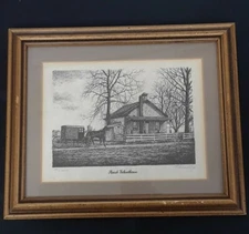 Amish Schoolhouse Framed Art Print Etching Ted Markley Signed Numbered