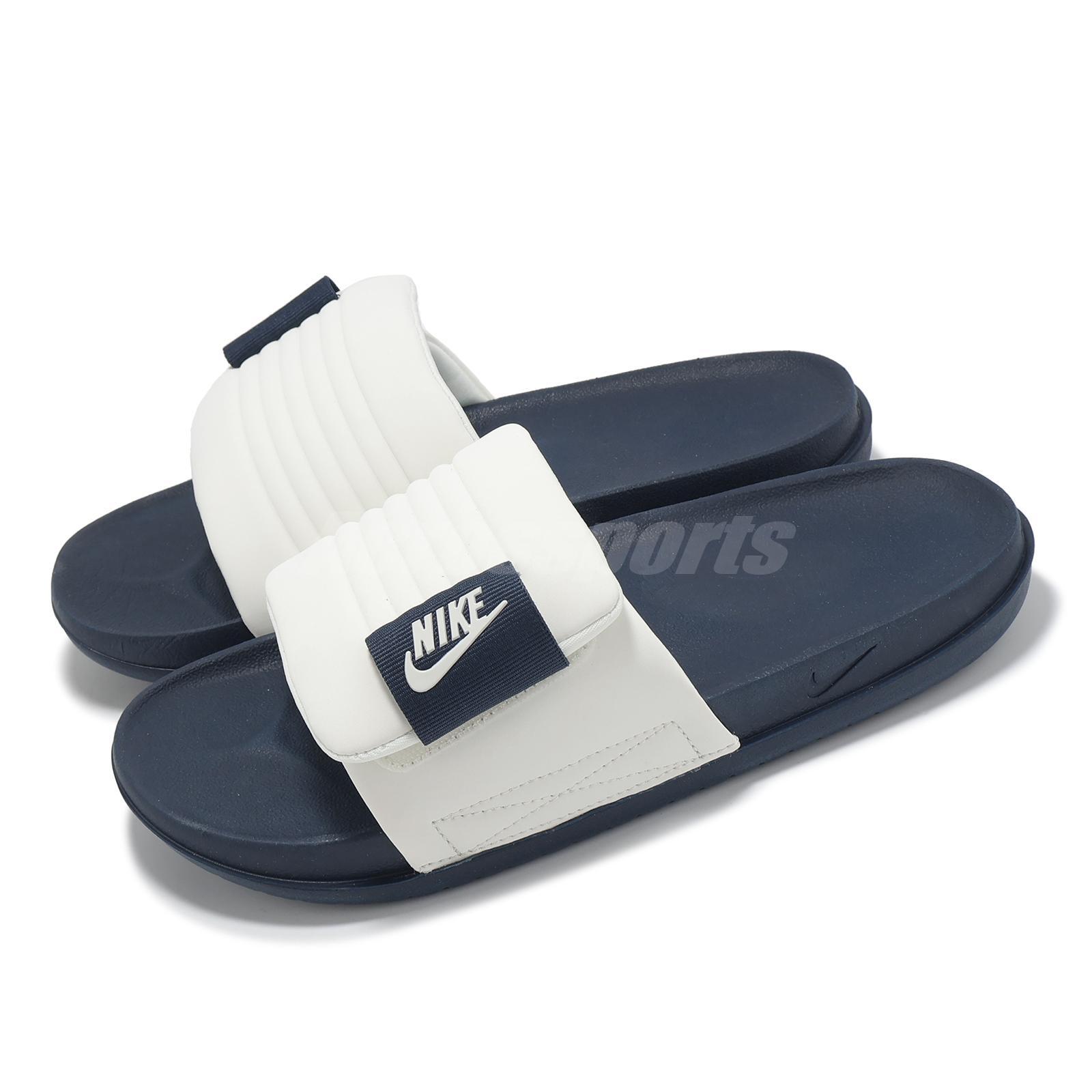 Nike Offcourt Adjust Slide Sail Armory Темно-синие мужские сандалии-слипоны унисекс DQ9624-101