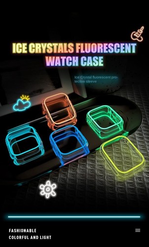 Fashionable Glow-in-the-Dark Watch Protective Case for Apple Watch 7/6/5/4 - Picture 18 of 28