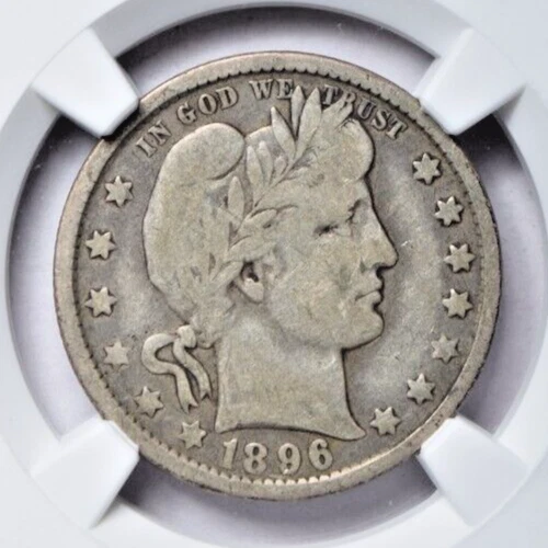 1896-O BARBER QUARTER - NGC VG10 - PROBLEM FREE BORDERLINE FINE! - Image 3 of 4